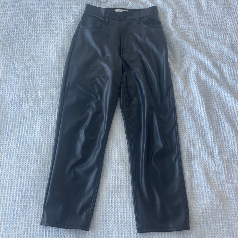 Abercrombie vegan leather pants size 28 or 6 the ankle ultra high rise